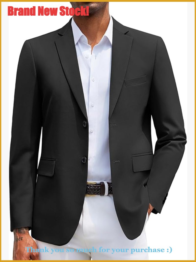 Lightweight Slim Fit Blazer With Notch Collar, Long Sleeve